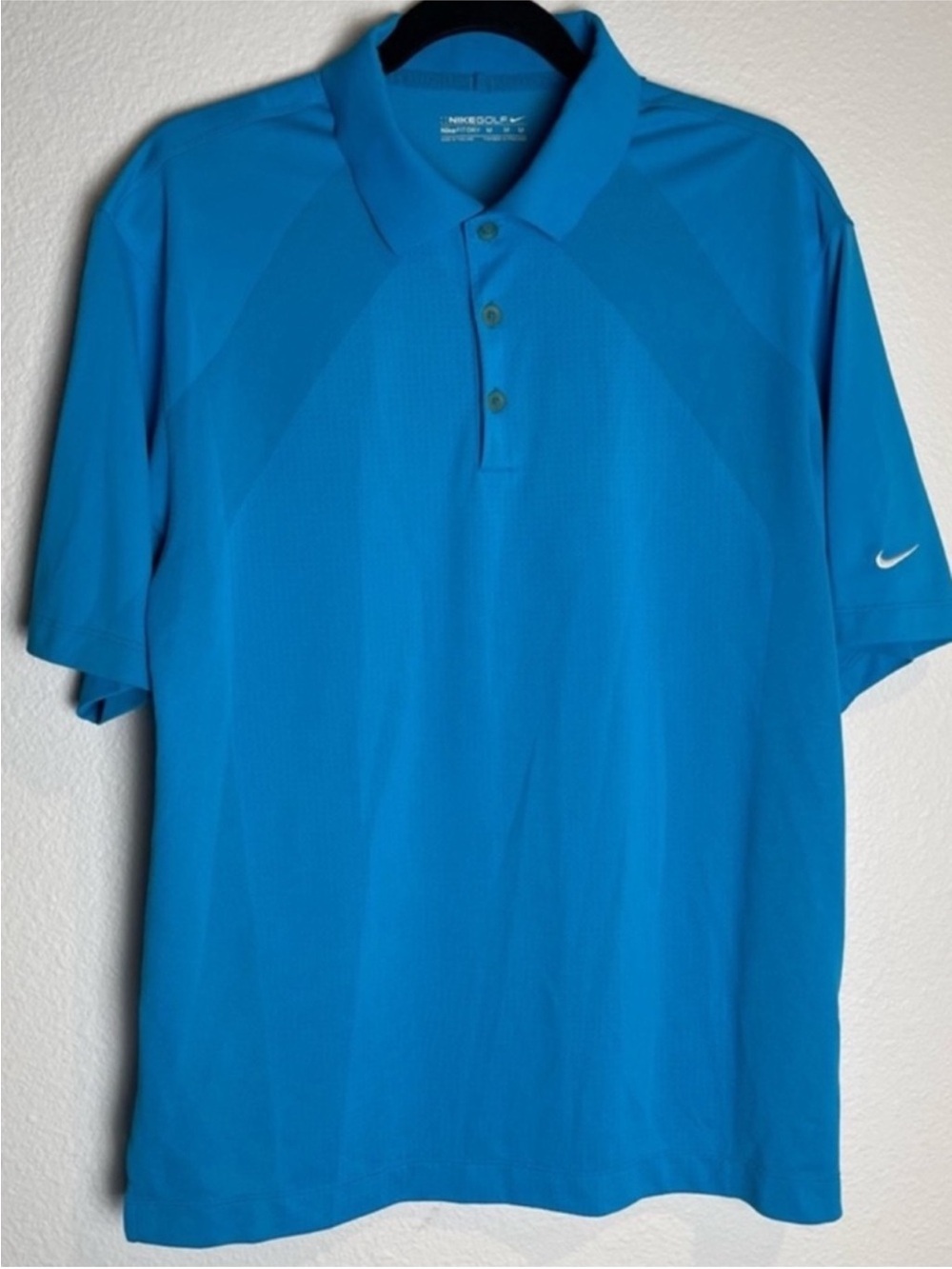 Nike Men's Golf Polo Shirt FitDry Body Mapping Short Sleeve Collared Medium Blue